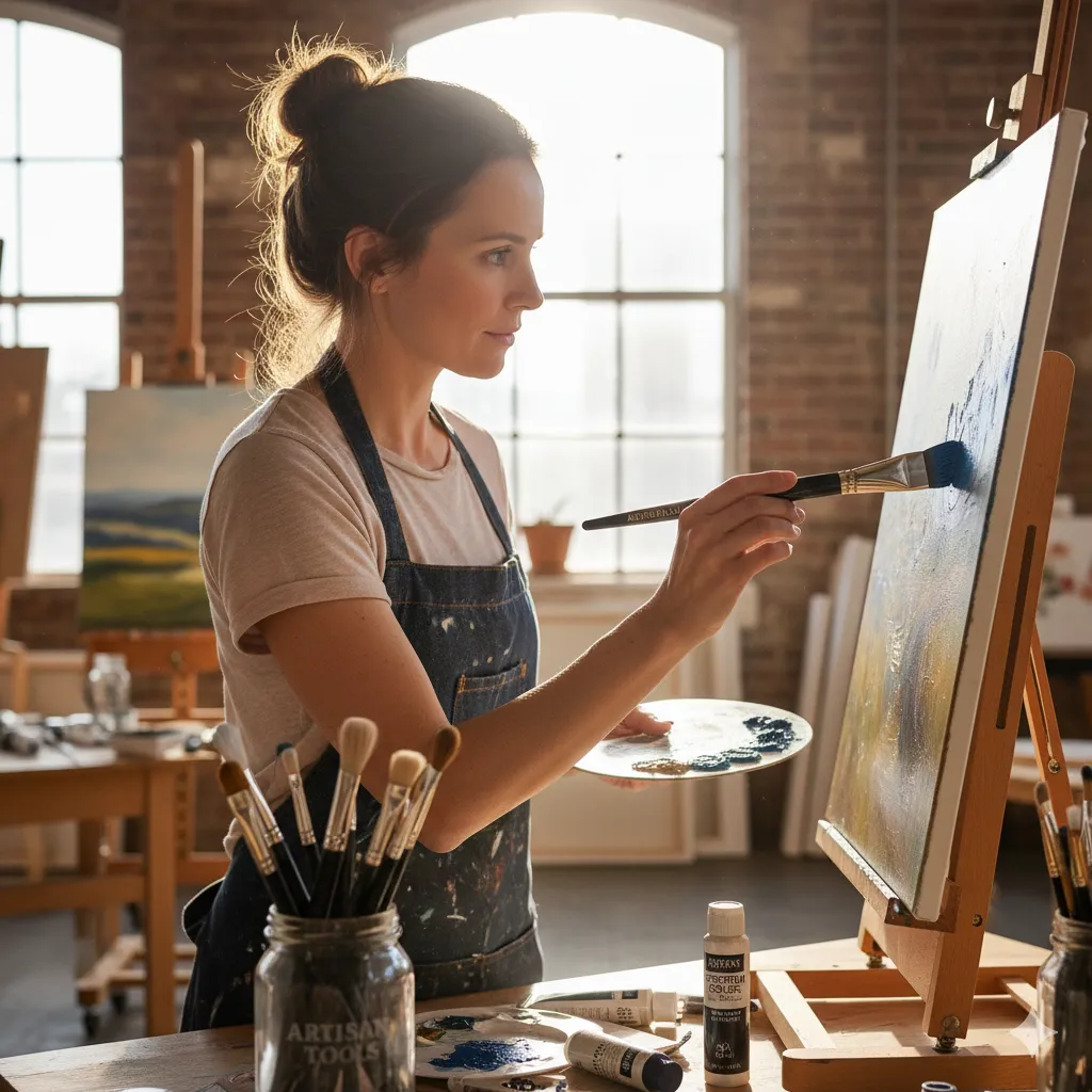 Professional artist using our art supplies